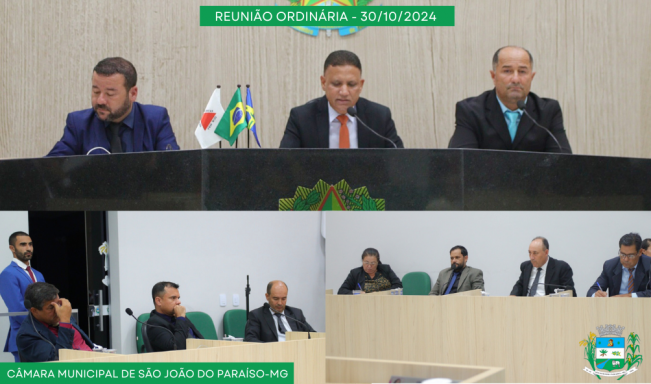 REUNIÃO ORDINÁRIA DIA 30 DE OUTUBRO DE 2024