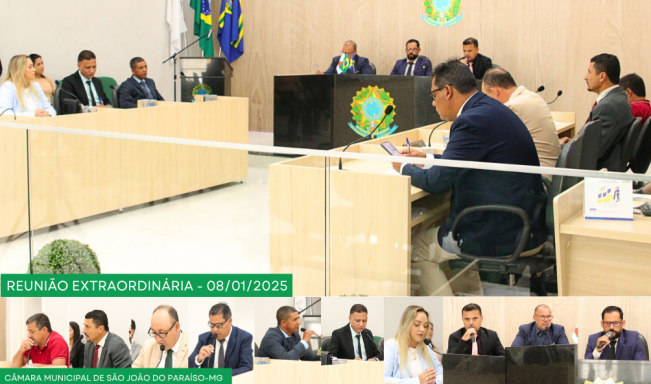 REUNIÃO EXTRAORDINÁRIA DIA 08 DE JANEIRO DE 2025.